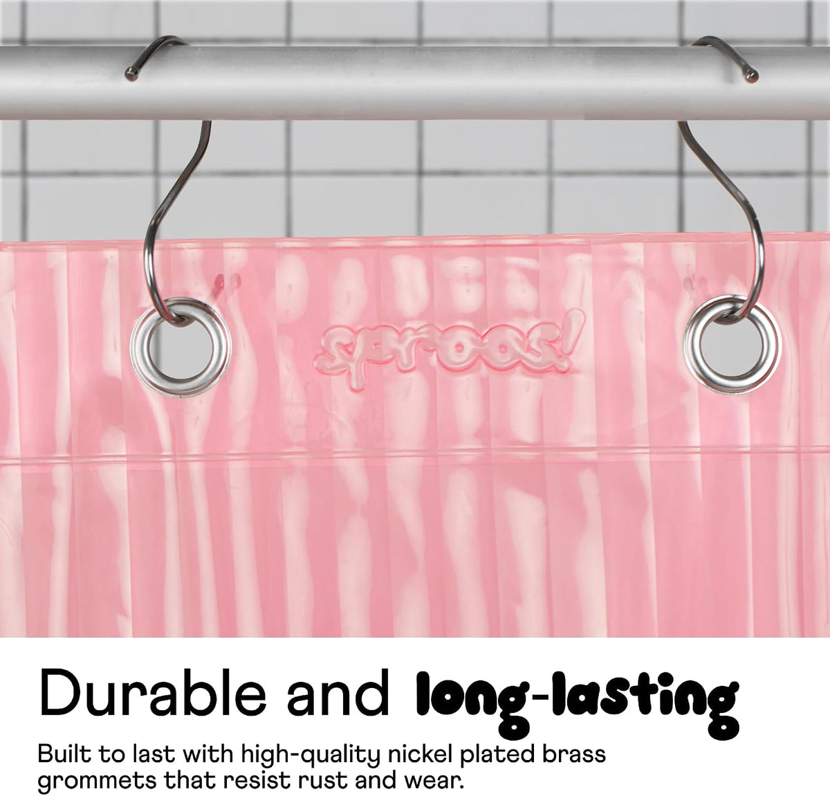 ! - Fluted Shower Curtain, Pink, 72 x 72 in
