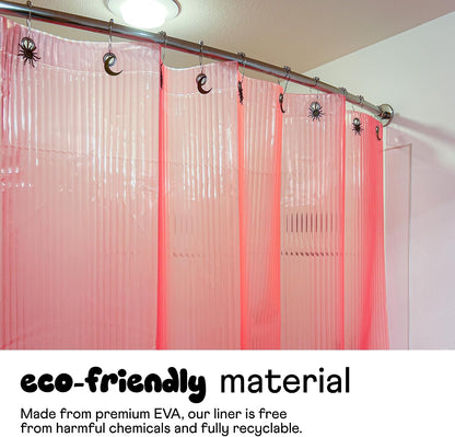 ! - Fluted Shower Curtain, Pink, 72 x 72 in