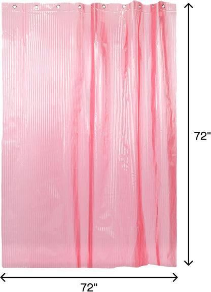 ! - Fluted Shower Curtain, Pink, 72 x 72 in