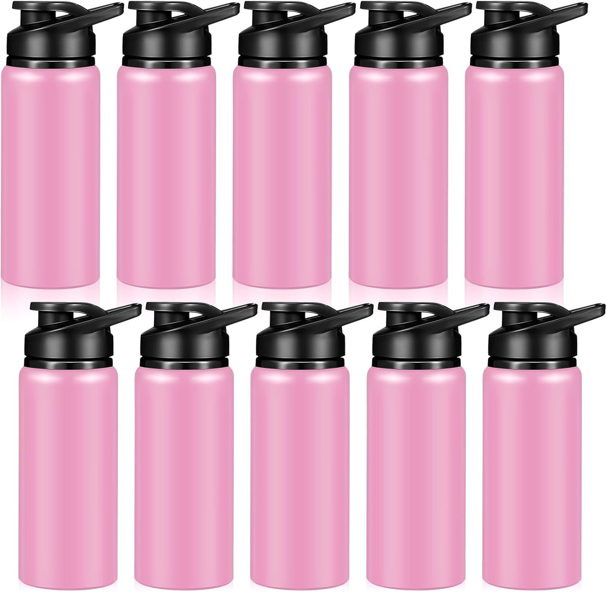 Water Bottle Bulk 20 oz Aluminum Reusable Bottles Lightweight Snap Lid Water Cups Easy Carry Leak Proof Travel Tumbler for Gym Sports Camping Hiking Fishing