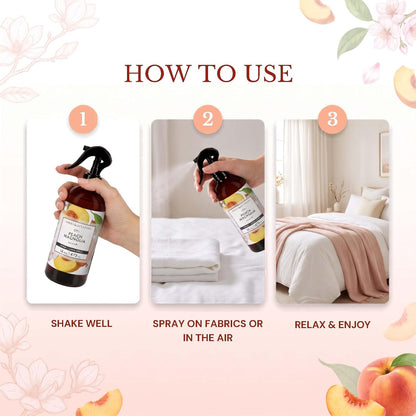 Linen Spray, Peach Magnolia, Fabric Freshener and Fragrance Room Spray, Pack of 2, 16 oz