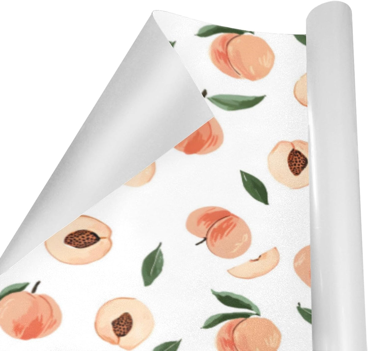 3 Rolls Birthday Wrapping Paper Roll - Cute Peaches Pattern Design Gift Wrapping Paper for Christmas, Bridal, Holiday, Party, Baby Shower - 58 x 22.8 inch