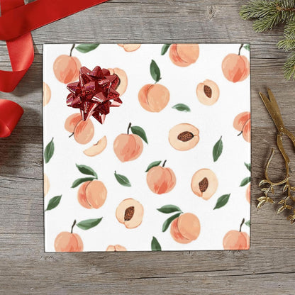 3 Rolls Birthday Wrapping Paper Roll - Cute Peaches Pattern Design Gift Wrapping Paper for Christmas, Bridal, Holiday, Party, Baby Shower - 58 x 22.8 inch