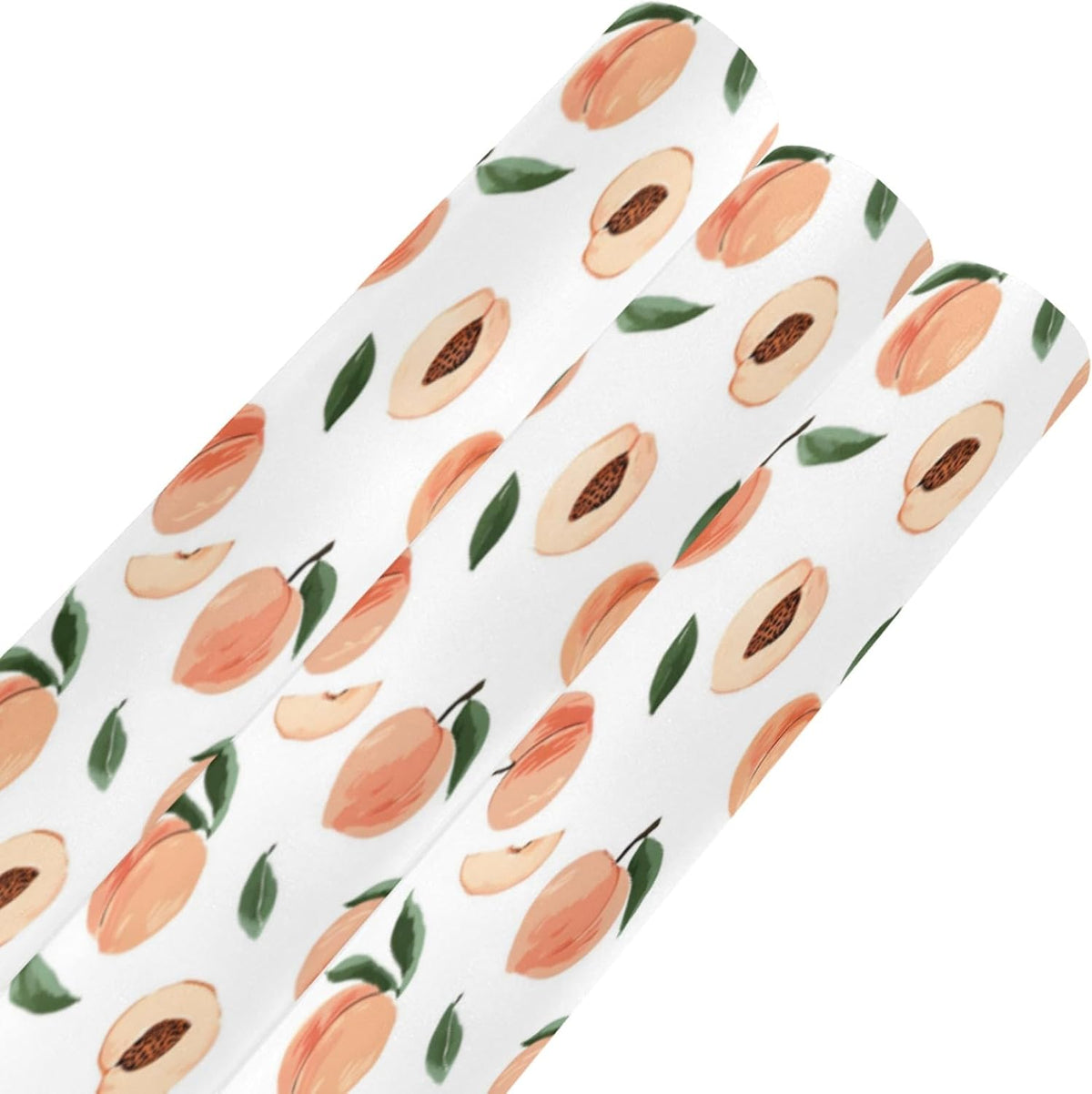 3 Rolls Birthday Wrapping Paper Roll - Cute Peaches Pattern Design Gift Wrapping Paper for Christmas, Bridal, Holiday, Party, Baby Shower - 58 x 22.8 inch