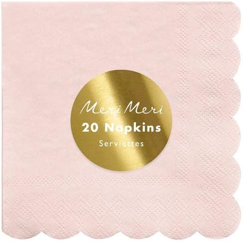 Meri Meri Disposable Paper Napkins (Pack of 20), Scalloped Edge, 2 Sizes, 15 Colors, Party Napkins