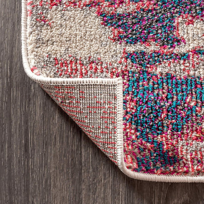 Modern Abstract Brushstroke Pink/Cream Indoor Area Rug, 4x6, Contemporary POP, Transitional, Easy-Cleaning for Living Room, Bedroom, Kitchen, Pet Friendly, Non-Shedding (CTP102B-4)