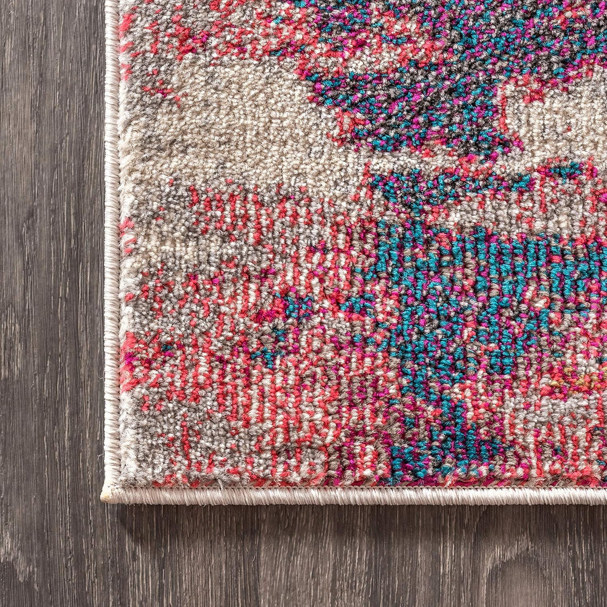 Modern Abstract Brushstroke Pink/Cream Indoor Area Rug, 4x6, Contemporary POP, Transitional, Easy-Cleaning for Living Room, Bedroom, Kitchen, Pet Friendly, Non-Shedding (CTP102B-4)