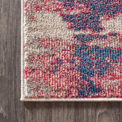 Modern Abstract Brushstroke Pink/Cream Indoor Area Rug, 4x6, Contemporary POP, Transitional, Easy-Cleaning for Living Room, Bedroom, Kitchen, Pet Friendly, Non-Shedding (CTP102B-4)