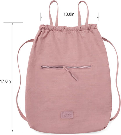 Lee Drawstring Backpack Bag Lightweight Small Gym Swim Beach Bag Water Resistant Sports Sackpack for Men Women, LEE48-002DPK