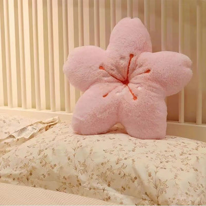 Cherry Blossom Plush Throw Pillow Living Room Sofa Pillow Flower Chair Cushion Throw Pillow (15.74 * 15.74, Pink)