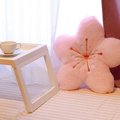 Cherry Blossom Plush Throw Pillow Living Room Sofa Pillow Flower Chair Cushion Throw Pillow (15.74 * 15.74, Pink)