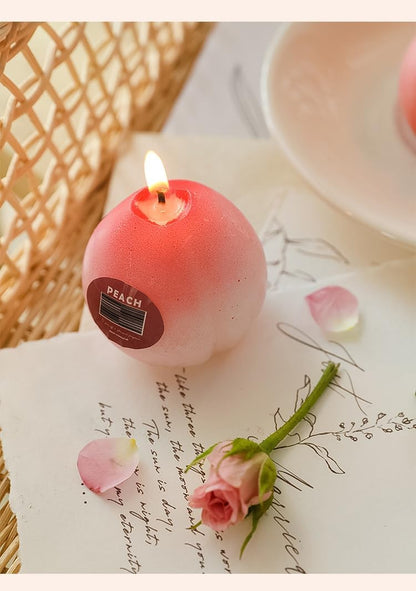 65gram Creative Lovely Kawaii Aromatherapy for Gifts Present Party Festival Anniversaries Wedding Birthday Peach Scented Candle Calm, Home Décor Burn Time of 5-7 Hours (1)