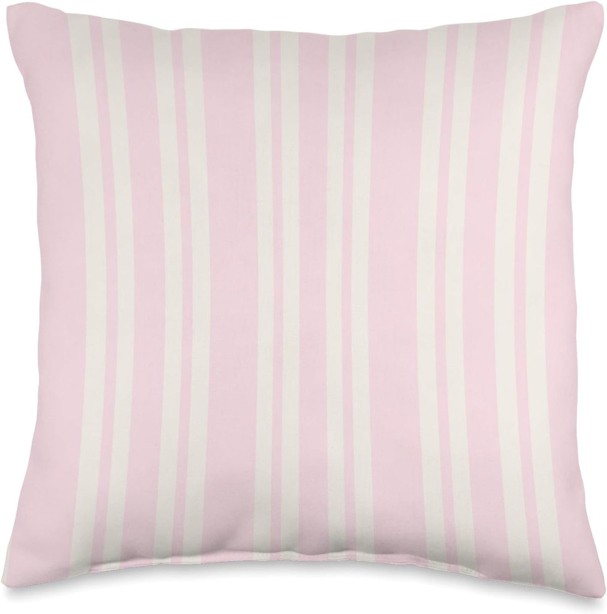 Coquette Stripes Soft Feminine Antique White and Blush Pink Throw Pillow