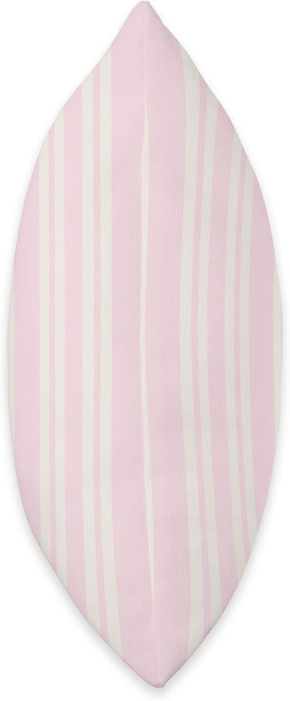 Coquette Stripes Soft Feminine Antique White and Blush Pink Throw Pillow