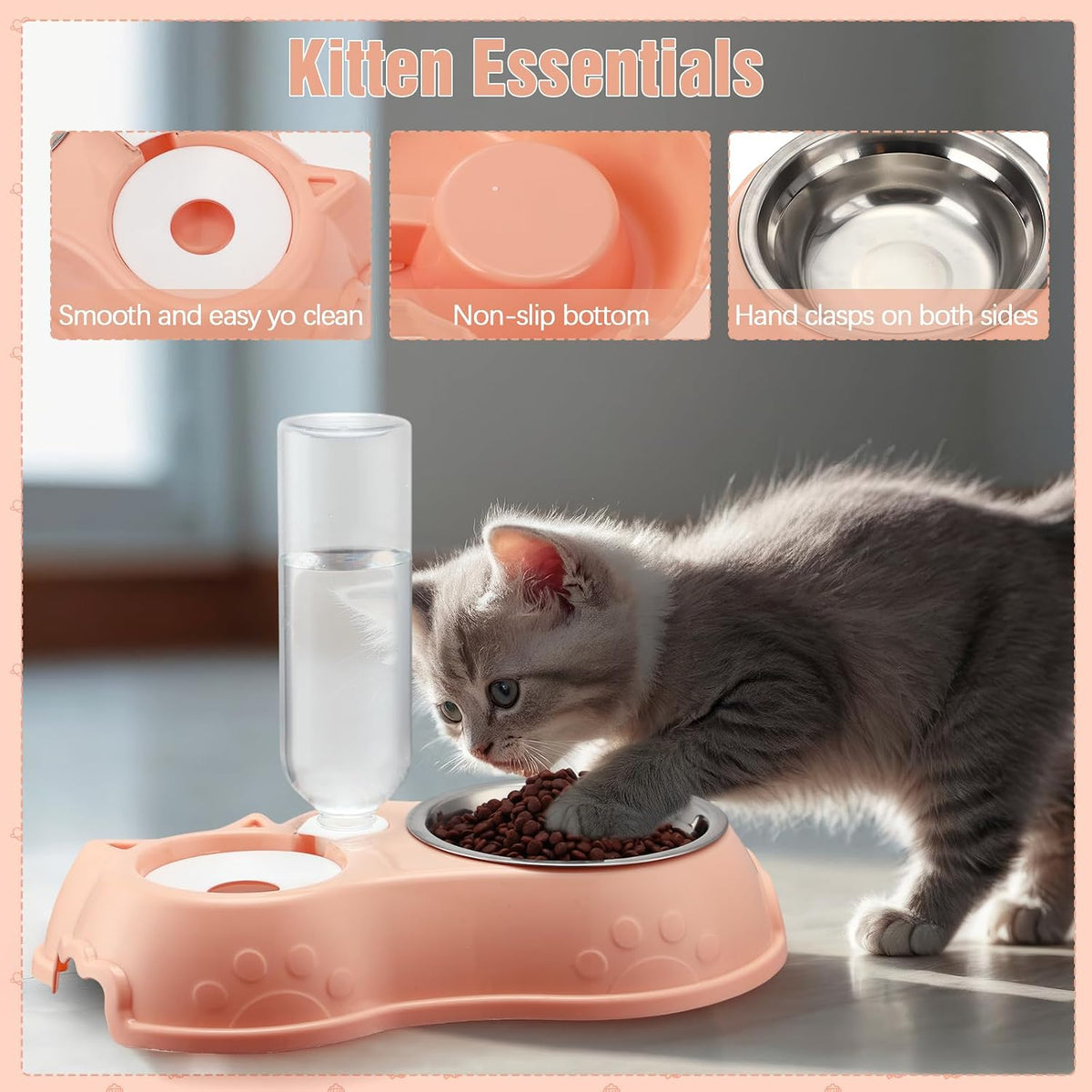 10 Pcs Kitten Starter Kit for Indoor, Classic, Medium, Pink