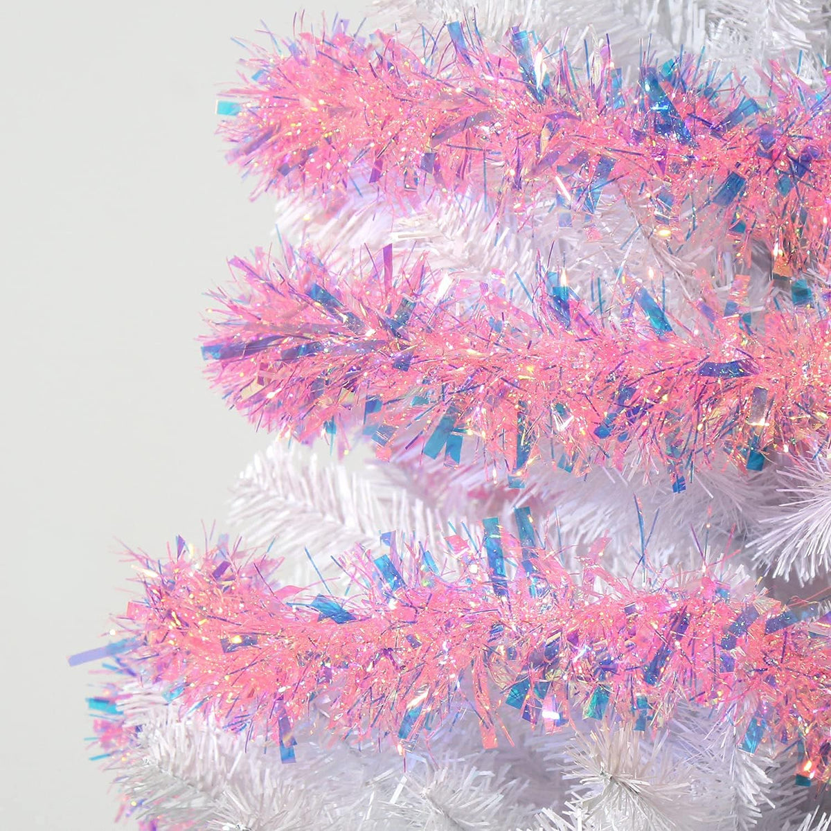 17 Ft Easter Christmas Tinsel Garland,Pink Glittering Decoration for Xmas Tree Party Wedding Supplies