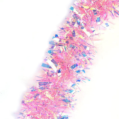 17 Ft Easter Christmas Tinsel Garland,Pink Glittering Decoration for Xmas Tree Party Wedding Supplies