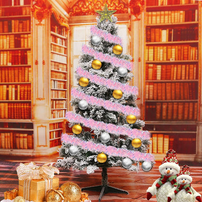 17 Ft Easter Christmas Tinsel Garland,Pink Glittering Decoration for Xmas Tree Party Wedding Supplies