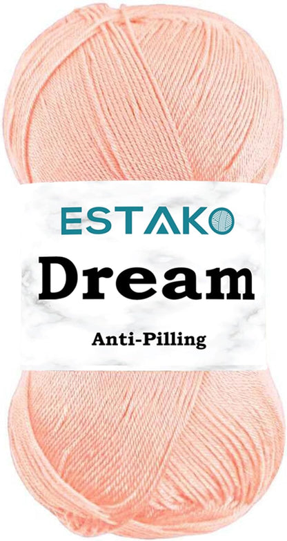 Dream Soft Fine Microfiber Acrylic Yarn, Fingering Weight 1, Salmon