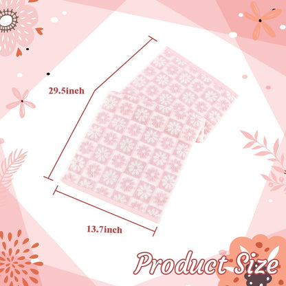 Hand Towels Pink Daisy Checkered Cute for Bathroom Bath Kitchen