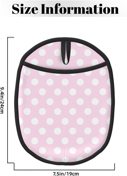 Light Pink Polka Dot Print A Pot Holders for Kitchen 1 PC - Heat Resistant Oven Mitts Hot Pads with Pocket, Silicone Pot Holders with Hanging Loop, Non Slip Potholders for Kitchen Baking Cooking