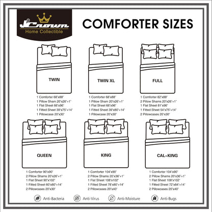 Floral King Comforter with Sheets Set - 7-Piece Pink Bed in a Bag Set
