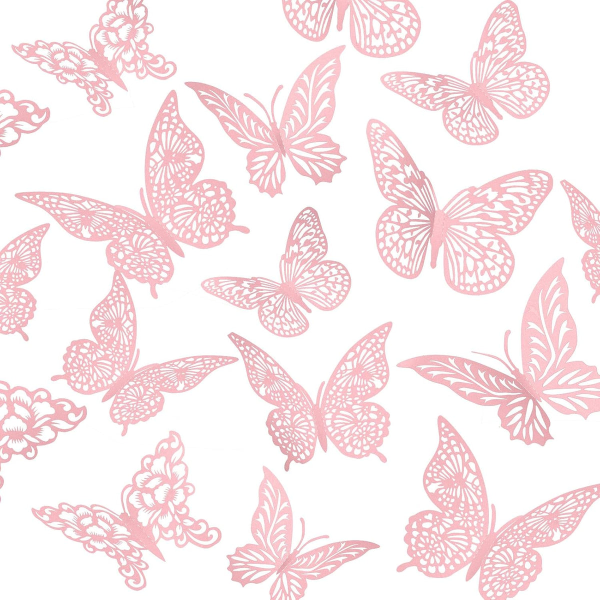 3D Pink Butterfly Wall Decor 3 Sizes 4 Styles Butterfly Party Decorations