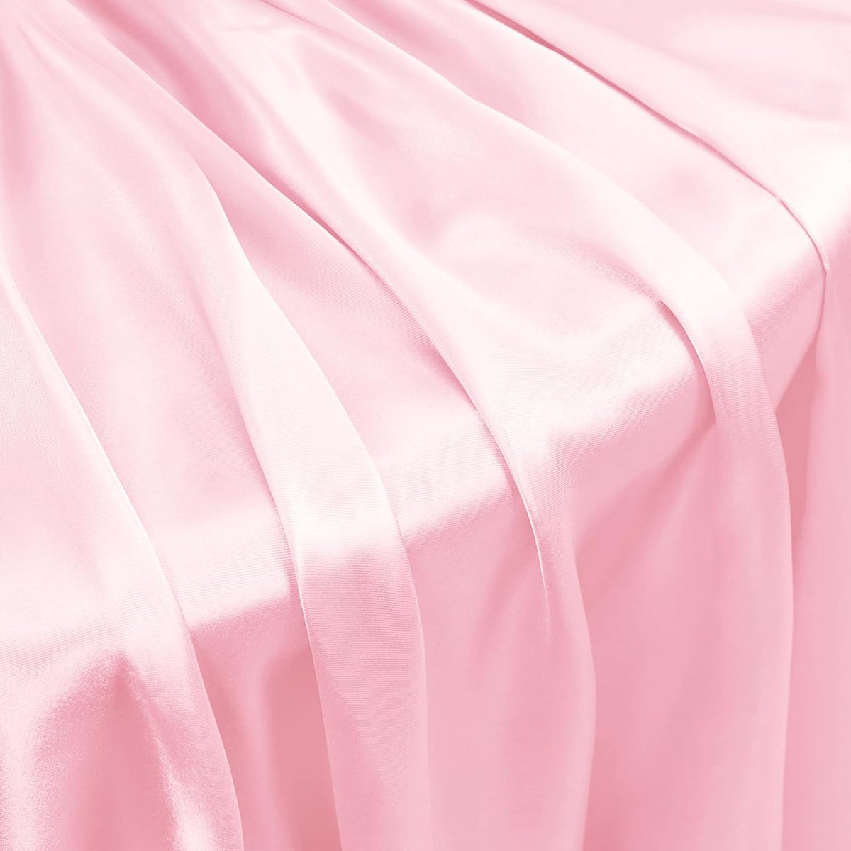 Ruffled Satin Pillowcase Set of 2, Queen 20x30 Inch, Pink