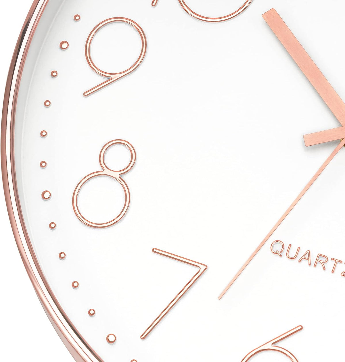 Large 14" Wall Clock Silent Battery Operated Clock, Rose Gold