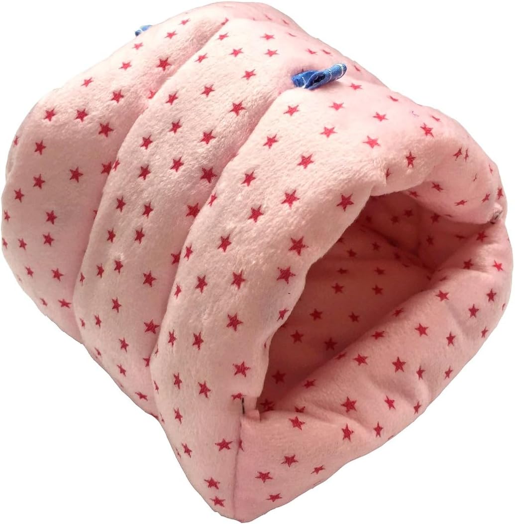 Guinea Pig Warm Cave Bed (L, Star-Pink)