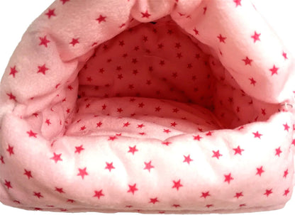 Guinea Pig Warm Cave Bed (L, Star-Pink)