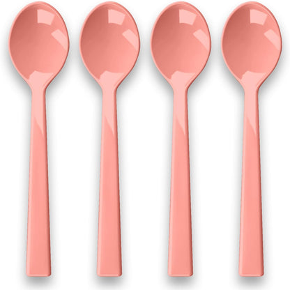 TarHong Berries & Cherries Melamine Dessert Spoon - Coral - Set of 4