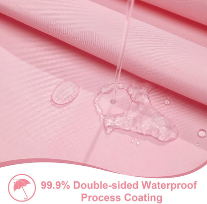 Pink Scalloped Shower Curtain, Cute Pink Ruffle Shower Curtains Boho Pretty Aesthetic Preppy Waterproof Fabric Girls Bath Bathroom Decor with Metal Hook 72 W x 72 H Inch