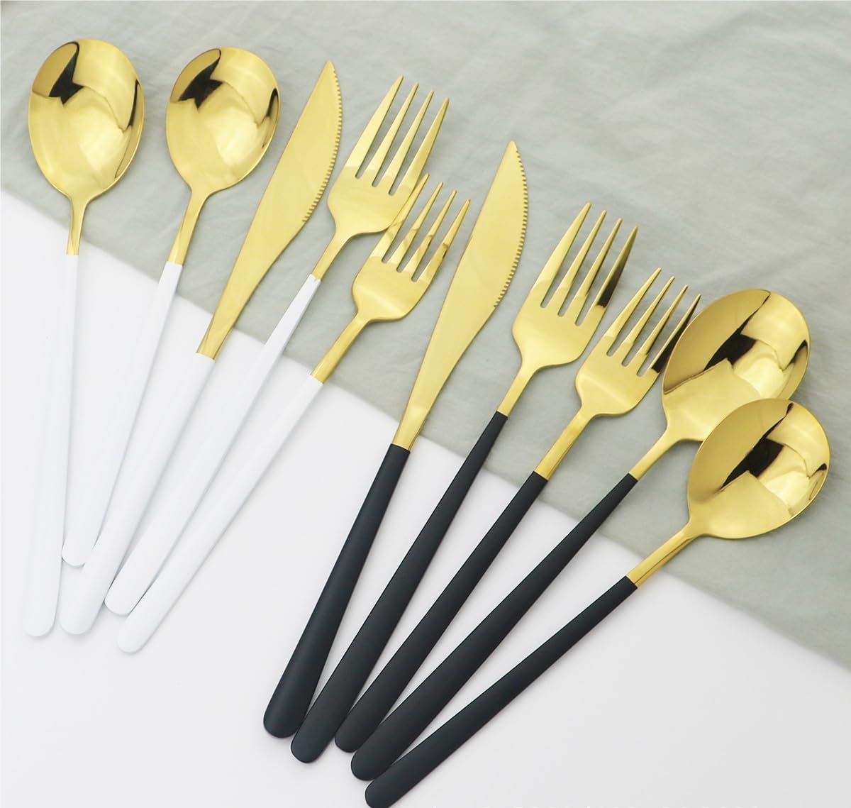 5/20/30/40/50/60 Pieces Dessert Knife, Fork And Spoon Tableware Set Stainless Steel Tableware Dessert Spoon And Fork Tableware(Pink Silver,1Set-5Pcs)