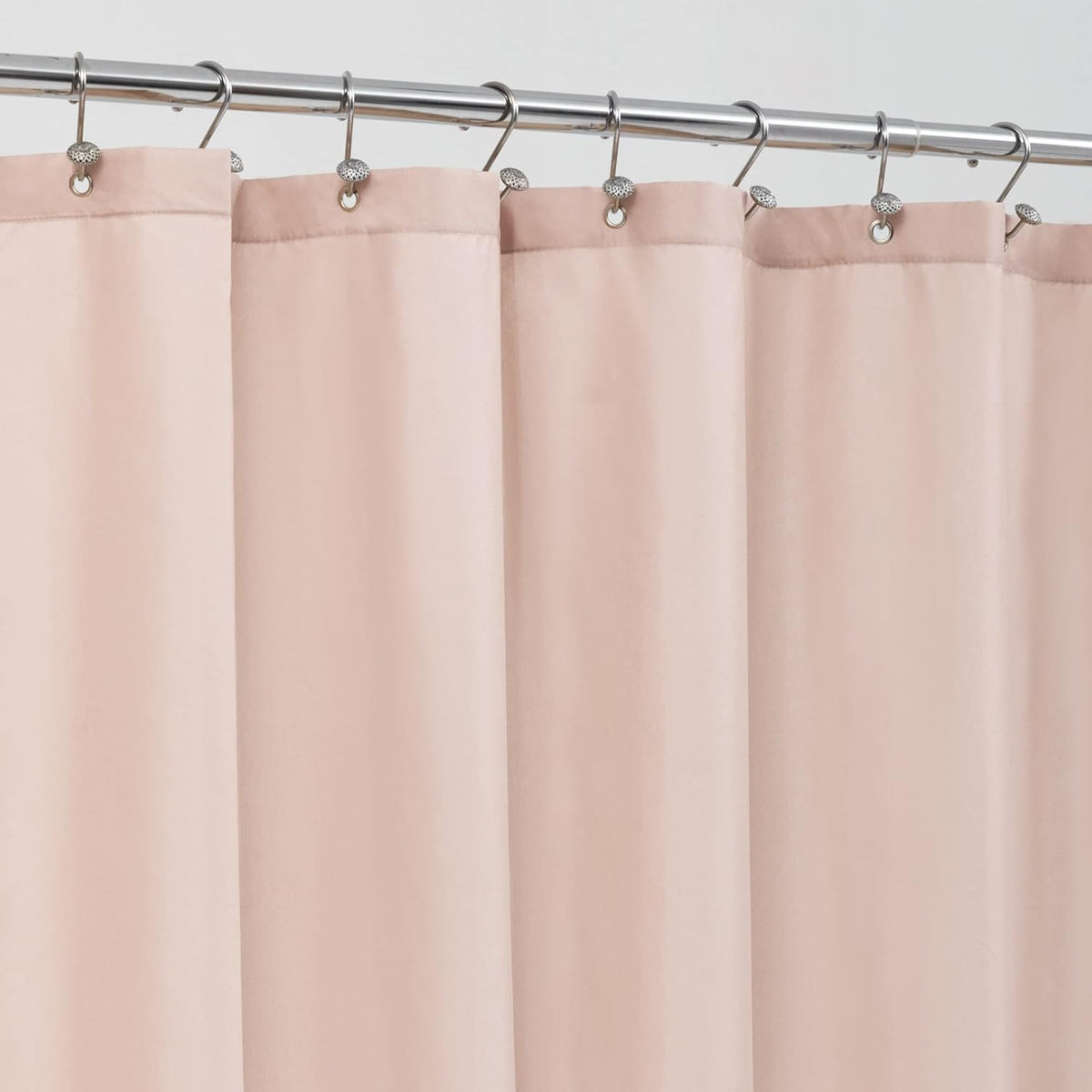 Waterproof Fabric Shower Curtain or Liner Blush Pink, 72x72