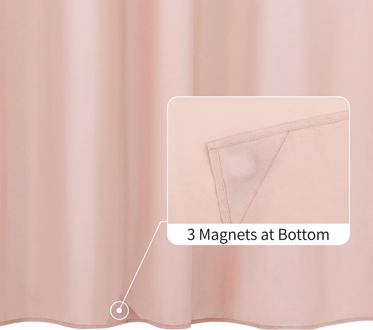 Waterproof Fabric Shower Curtain or Liner Blush Pink, 72x72