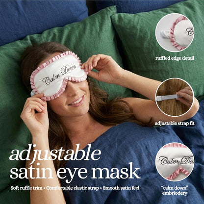 Satin Sleep Eye Mask - Calm Down - Pink