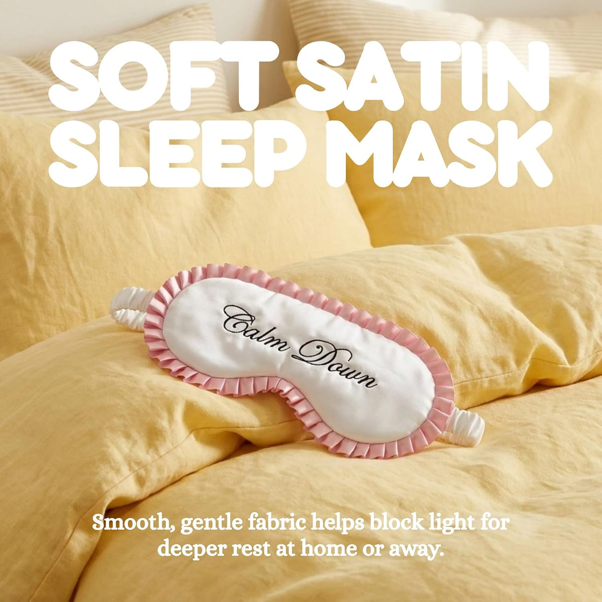 Satin Sleep Eye Mask - Calm Down - Pink