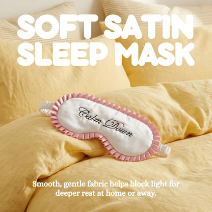 Satin Sleep Eye Mask - Calm Down - Pink
