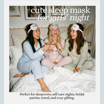 Satin Sleep Eye Mask - Calm Down - Pink