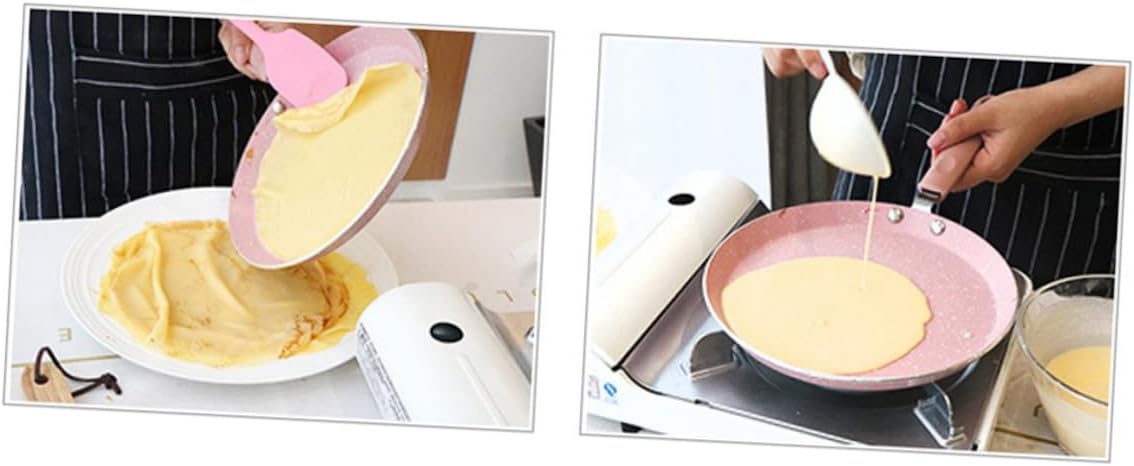 Aluminum Non-stick Pan 8-inch Pink Omelette Pancake Frying Skillet Dual-use Crepe Pan Kitchen Gadget for Home and Restaurant Cooking