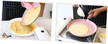 Aluminum Non-stick Pan 8-inch Pink Omelette Pancake Frying Skillet Dual-use Crepe Pan Kitchen Gadget for Home and Restaurant Cooking
