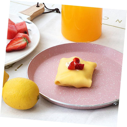 Aluminum Non-stick Pan 8-inch Pink Omelette Pancake Frying Skillet Dual-use Crepe Pan Kitchen Gadget for Home and Restaurant Cooking