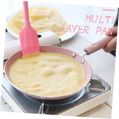 Aluminum Non-stick Pan 8-inch Pink Omelette Pancake Frying Skillet Dual-use Crepe Pan Kitchen Gadget for Home and Restaurant Cooking