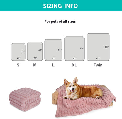 Reversible Waterproof Sherpa Pet Blanket for Large Dogs & Cats
