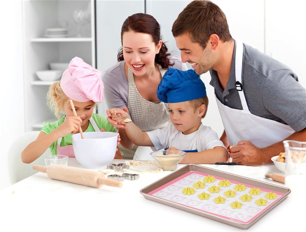 2 Pack of Silicone Baking Mats Silicone Pastry Mat,Non-stick Baking Mat Pink 16.5x11.8x0.09 inch Silicone Mat Silicon Baking Mat Set Baking Mats Silicon Mats for Baking mats non stick silicone
