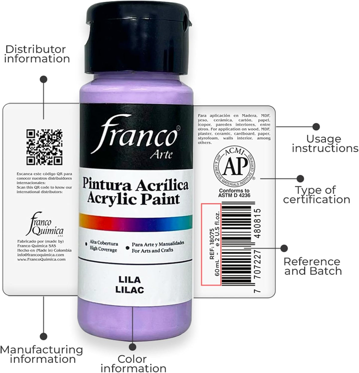 Acrylic Paint Water-Based, Quick-Drying Acrylics for Artists & Crafters, Non-Toxic, Multi-Surface Paint for Wood, Canvas, Paper, Ceramic, Stone, Fabric & DIY Projects Peach 1 U.S fl oz