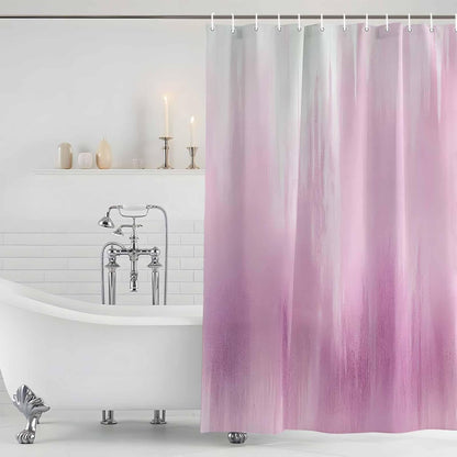 Pink Ombre Shower Curtain, Stall Bathroom Curtains for Bathtub, Modern Abstract Gradient Minimalist Art Waterproof Fabric Shower Curtain Set with 12 Hooks, 48" x 72"