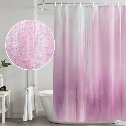 Pink Ombre Shower Curtain, Stall Bathroom Curtains for Bathtub, Modern Abstract Gradient Minimalist Art Waterproof Fabric Shower Curtain Set with 12 Hooks, 48" x 72"
