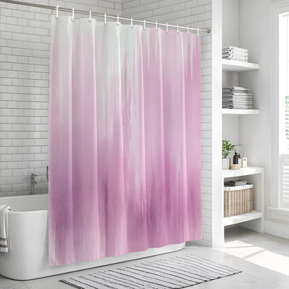 Pink Ombre Shower Curtain, Stall Bathroom Curtains for Bathtub, Modern Abstract Gradient Minimalist Art Waterproof Fabric Shower Curtain Set with 12 Hooks, 48" x 72"